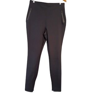 Juicy Couture Black Zip Pocket Stretch Leggings Pull On Pants Womens Size L Y2K